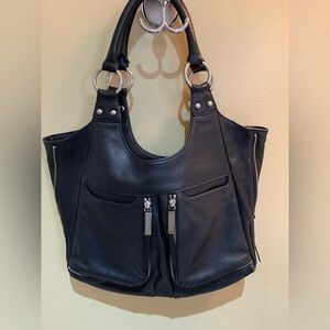 UEC - Old School PERLINA New York black shoulder back with cool zipper detail